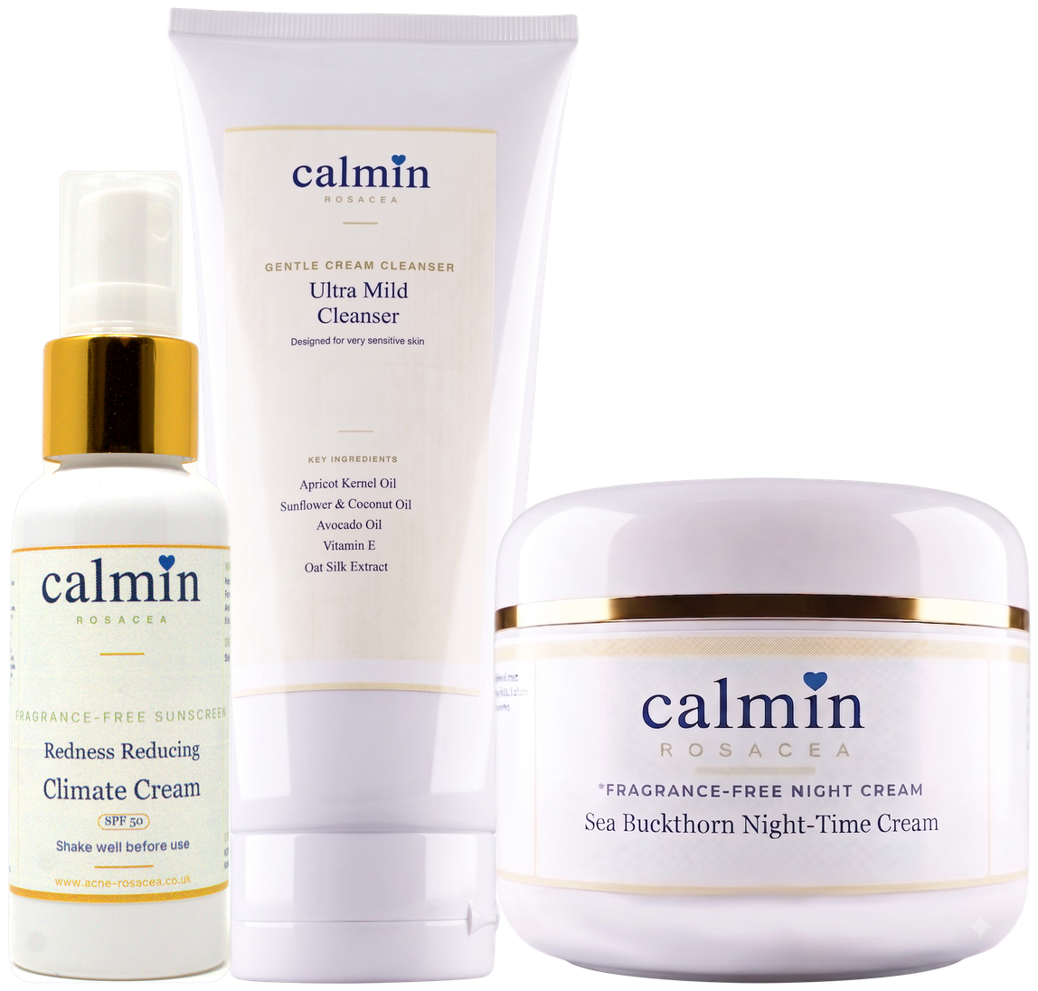 Climate Cream SPF 50, Sea Buckthorn Night Cream and Ultra Mild Cleanser